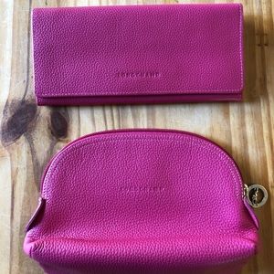 Set of Longchamp Wallet and Cosmetic Bag